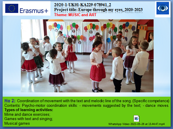 Dance and songs for early child age